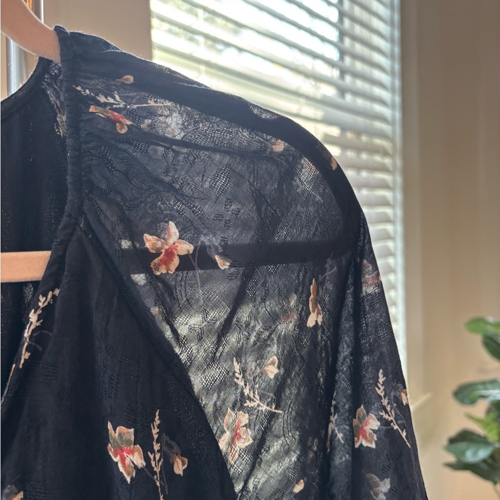 Joie Floral Midi Dress S Navy Boho Wedding Guest Dress NWOT - Picture 10 of 12